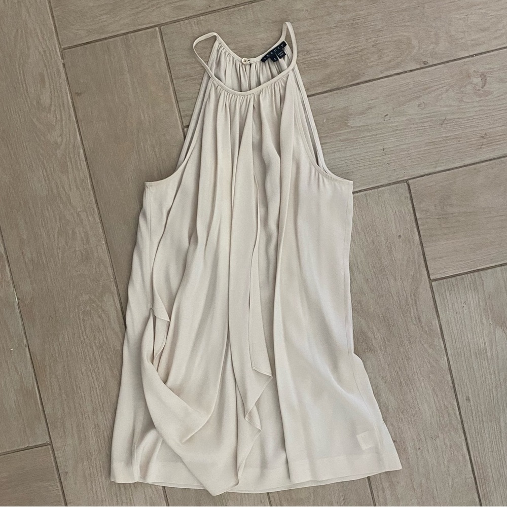 Sleeveless Halter Neck Tank Top in Cream